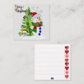 雪だるまのグリーティングカード ノートカード (正面/裏面)