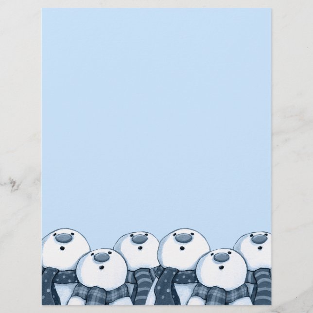 雪だるまのグループChristmas Letterhead (正面)