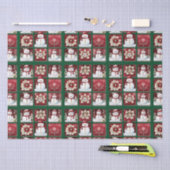 雪だるまのコラージュ 薄葉紙 (クラフト)