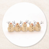 雪だるまのコースター ラウンドペーパーコースター (正面)