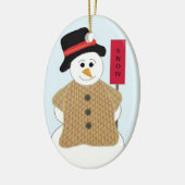 雪だるまのサイン セラミックオーナメント (左)