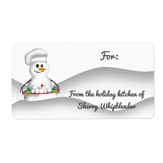 雪だるまのシェフのサービングは台所からの雪だるま式に増大します ラベル (正面)