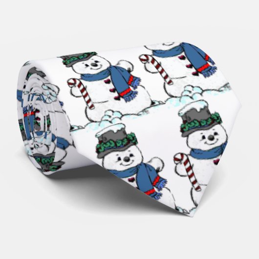 雪だるまのタイ ネクタイ (ロール)
