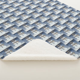 雪だるまのデザインのシェルパブランケット シェルパブランケット