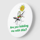 雪だるまのトラブルは、私をからかっている ラージ壁時計 (傾斜)