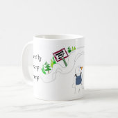 雪だるまのハイキング コーヒーマグカップ (正面左)