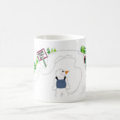 雪だるまのハイキング コーヒーマグカップ (中央)