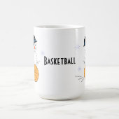 雪だるまのバスケットボール選手 コーヒーマグカップ (中央)