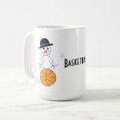 雪だるまのバスケットボール選手 コーヒーマグカップ (正面左)