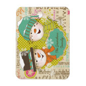 雪だるまのパーソナライズされたクリスマスフレキシ磁石 マグネット (縦)