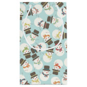 雪だるまのパーティーのギフトバッグ スモールペーパーバッグ (裏面)