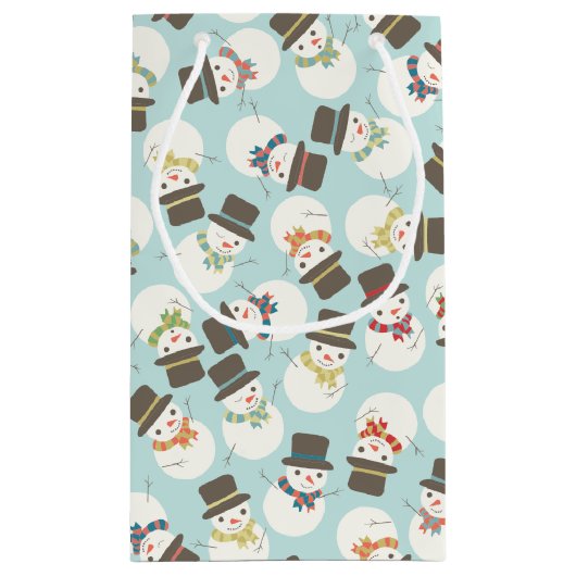 雪だるまのパーティーのギフトバッグ スモールペーパーバッグ (裏面)