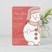 「雪だるまのパーティー」新年の夜のガラ招待状 シーズンカード (スタンド正面)