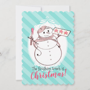 雪だるまのフランスのなパン屋のクッキーのクリスマスカード シーズンカード