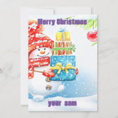 雪だるまのプレゼントクリスマスカード 招待状 (裏面)