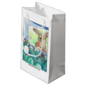 雪だるまのホラー映画のギフトバッグ スモールペーパーバッグ (裏面アングル)