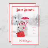 雪だるまのホリデーグリーティングカード シーズンカード (正面/裏面)