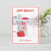 雪だるまのホリデーグリーティングカード シーズンカード (スタンド正面)