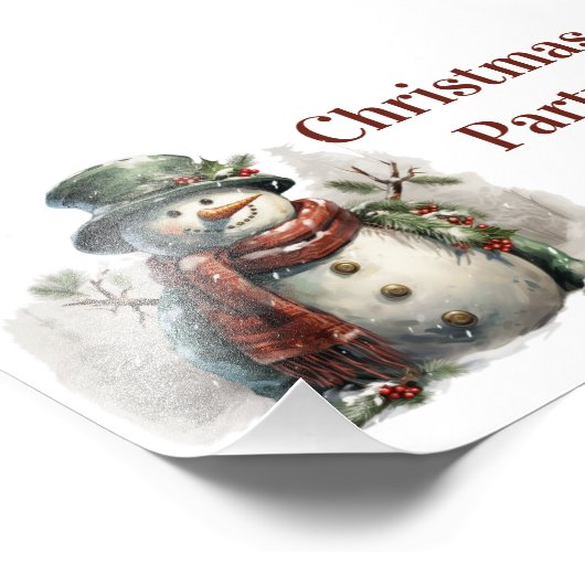 雪だるまのホリデー・クリスマス・ウィッシュ フォトプリント (角)