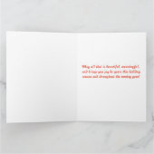 雪だるまのホリデー ワゴン カード (内部)