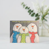 雪だるまのポストカード(裏面白) ポストカード (スタンド正面)