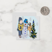 雪だるまのメッセージカード ノートカード (正面/裏面インサイチュ)