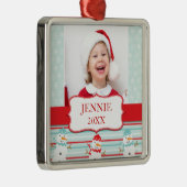 雪だるまのメリークリスマスの写真のオーナメント メタルオーナメント (右)