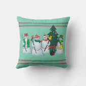 雪だるまのリバーシブルの枕をカスタマイズ クッション (裏面)