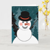 雪だるまの人生 カード (黄色い花)