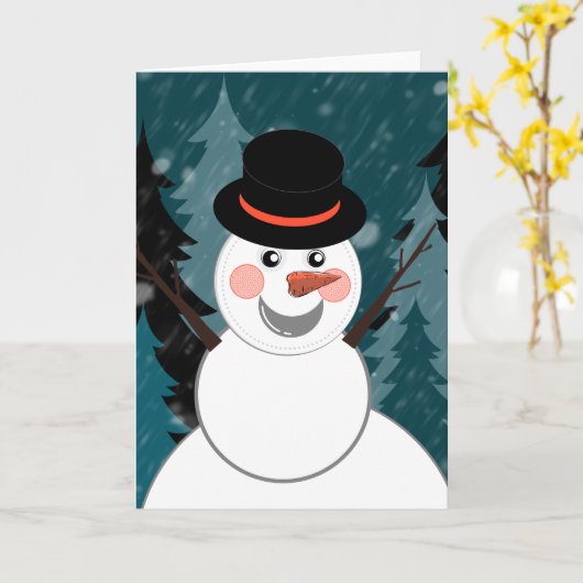 雪だるまの人生 カード (黄色い花)