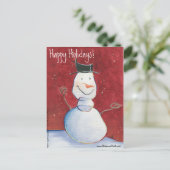 雪だるまの休日の郵便はがき シーズンポストカード (スタンド正面)