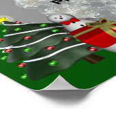 雪だるまの休日フレームは写真ポスタープリントを加えます ポスター (角)