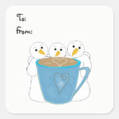 雪だるまの共有Drink Squareステッカー スクエアシール (正面)