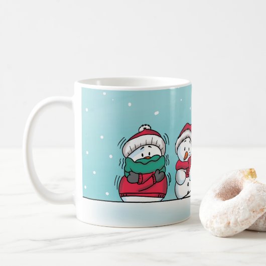 雪だるまの冬のマグ-ゲルダSteinerのデザイン コーヒーマグカップ (ドーナツ)