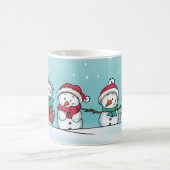 雪だるまの冬のマグ-ゲルダSteinerのデザイン コーヒーマグカップ (中央)