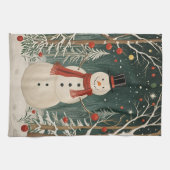 雪だるまの冬の夢 キッチンタオル (横)