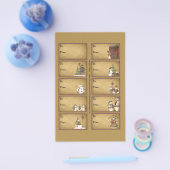 雪だるまの冬の贈り物ラベルシート – D2 チラシ (シングル)