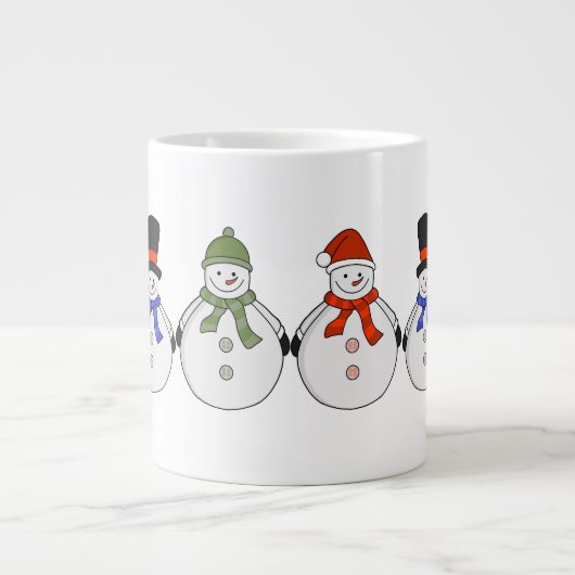 雪だるまの冬来 ジャンボコーヒーマグカップ (正面)