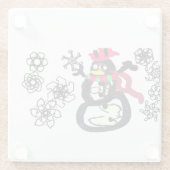 雪だるまの冬 ガラスコースター (裏面)