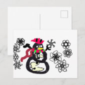 雪だるまの冬  ポストカード (正面/裏面)