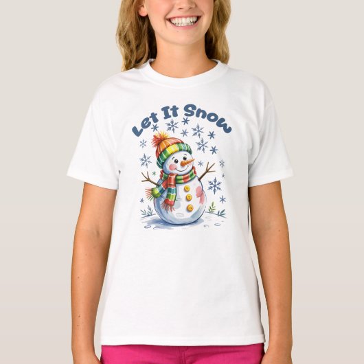雪だるまの冬 Tシャツ (正面)