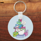 雪だるまの冷たいプレゼント キーホルダー (正面)