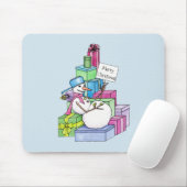雪だるまの冷たいプレゼント マウスパッド (マウス)