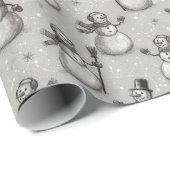 雪だるまの包装紙 ラッピングペーパー (ロールコーナー)