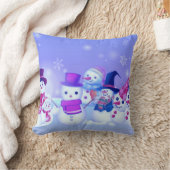 雪だるまの友人の装飾用クッション クッション (ブランケット)