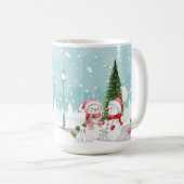雪だるまの収集と遊ホリデーシーズン コーヒーマグカップ (正面右)