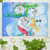 雪だるまの台所タオル キッチンタオル (折り畳み)