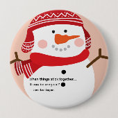 雪だるまの名言ステッカー 缶バッジ (正面)