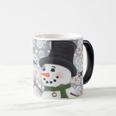 雪だるまの吹雪、季節の挨拶! … モーフィングマグカップ (正面右)