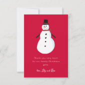 雪だるまの子供のクリスマス サンキューカード (正面)